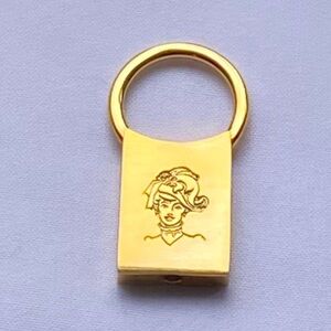 Vintage 1991 Avon Victorian Lady GoldTone Collectible Keychain 2” x 1”
